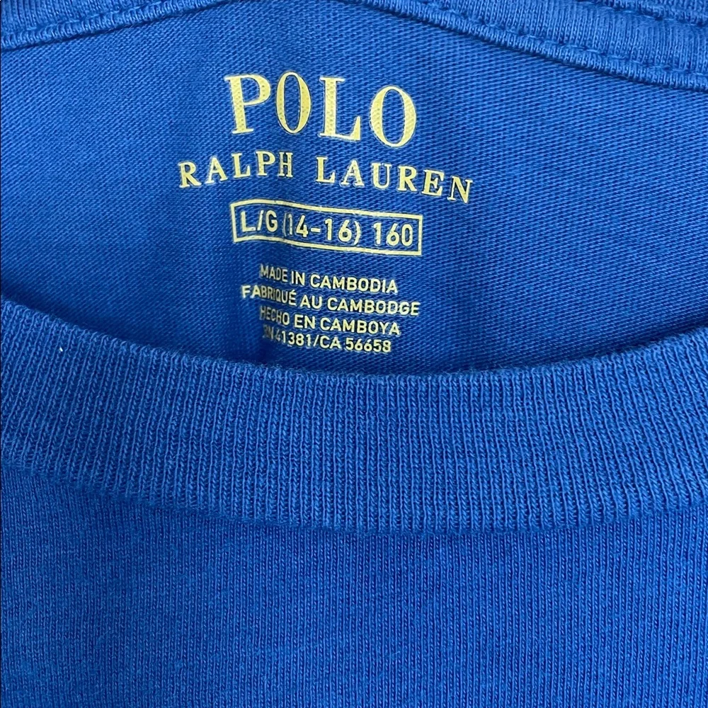 Ralph Lauren Blue Polo Bear Football Tee